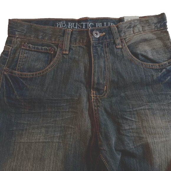 RUSTIC BLUE Brand 18 Boys Bootcut Denim Jeans Vintage Tint Adjustable Waist NWT - Picture 5 of 14